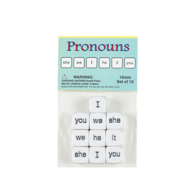 Pronouns Dice Set – 10 Dice for Sentence Practice and Language Support